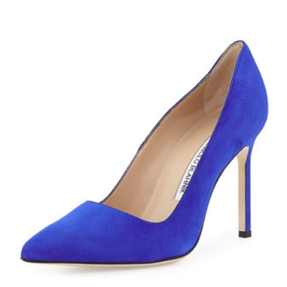 Manolo Blahnik cobalt blue suede BB 105 mm pumps size 38 - Picture 3 of 10